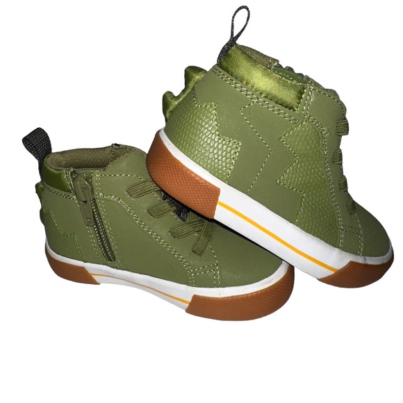 Cat & Jack Toddler Green Dinosaur Shoes Size 5 Like New - Picture 7 of 9